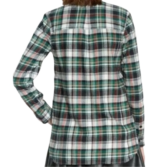 Madewell Ex-boyfriend Highland Tartan Christmas Colors Plaid Flannel Shirt - Picture 6 of 14